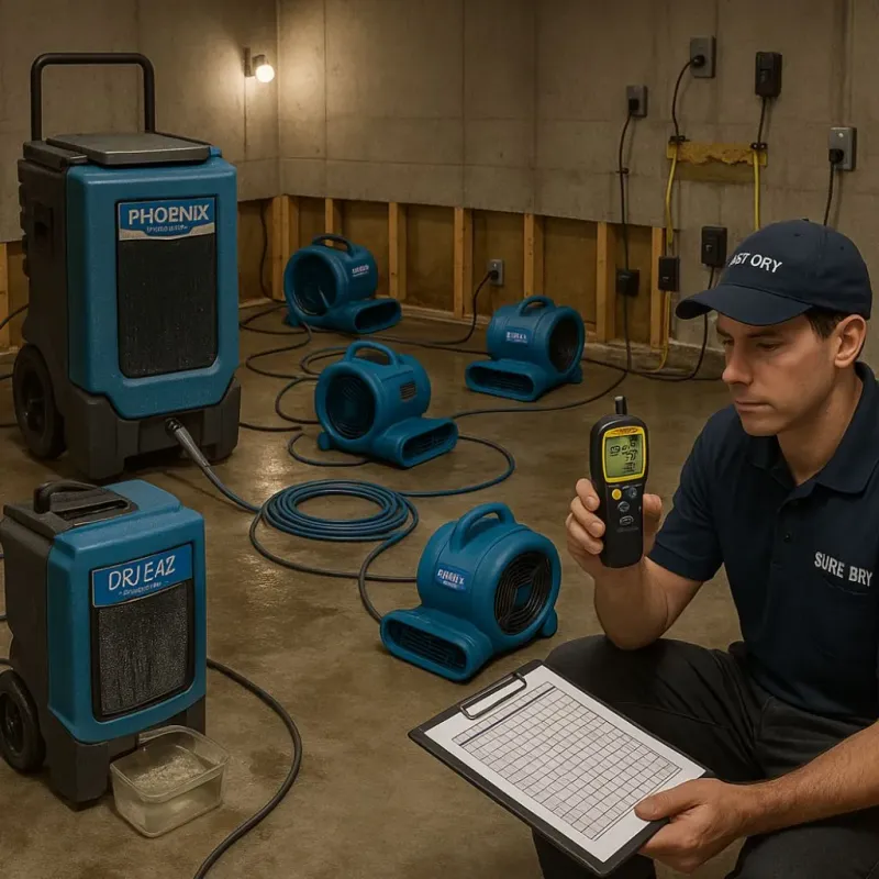 Structural Drying and Dehumidification process in Winfield, KS